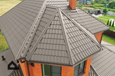 Металлочерепица Grand Line Classic Drap 0,45 Темно-коричневый RR 32